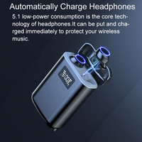 Power Bank Nirkabel Kapasitas Besar dengan Earphone BT Stereo Mini In-Ear