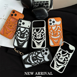 Hollow out 3D lửa ngọn lửa điện thoại di động Trường hợp đối với <span class=keywords><strong>iPhone</strong></span> 17 không khí 15 16 Pro Max Joker làm mát mặt bức xạ Blaze vui TPU Bìa - Product Image 3