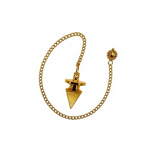 Péndulo de Metal de Latón Egipcio con Placa de Anillo Piramidal, Diseño Espiritual para Adivinación y Chakra, Artesanía Hecha a Mano, Centro de Comercio Global - Product Image 1