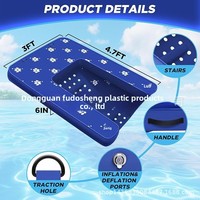 Nouvelle plateforme flottante gonflable en plastique pour animaux de compagnie, avec échelle, quai, lit flottant antidérapant et escalier à poignées, pour la baignade et l'entraînement