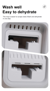 Serpillière plate en microfibre à poteau en acier magique à main libre avec seau unique sans impasse Nettoyage facile pour nettoyage des sols à 360 tours - Product Image 3