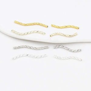 Tube courbé en forme de S en cuivre pur plaqué or véritable 14K/18K, pour connexion de bracelet, DIY, couleur inaltérable - Product Image 2