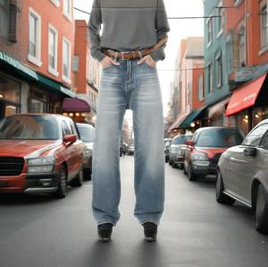 Factory High Fashion Custom <b>Men</b> <b>Loose</b> Baggy Denim <b>Men's</b> Jeans <b>Trousers</b> <b>for</b> <b>Men</b> 100% Cotton Faded Black Oversized Fit Denim Jeans - Product Image 1