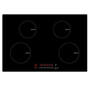 Table de cuisson à induction encastrable 6800W 4 zones 220V avec commande tactile coulissante, minuterie et verrouillage, plaque à induction noire - Product Image 1