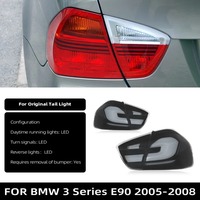 Feux arrière HETOP E90 2005-2008 Série 3, style clair, feux arrière LED pour voiture, plug and play, accessoires DRL pour BMW
