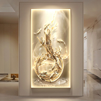 Lampe murale LED luxueuse à motif neuf poissons, éclairage abstrait pour couloir, entrée, hall, escalier, passage, décoration intérieure, vente en gros