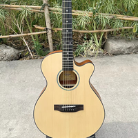Aiersi Brand High Quality Handmade Wholesale Spruce Top Mahogany Body Steel String Instrument Electric Acoustic Guitar for Sale