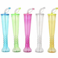 500ml Fruitbeker Tuinbekers Plastic Partybekers met rietje en deksel Lage prijs Promotionele fles