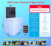 Freezer Horizontal Tenaga Surya 500L untuk Rumah & Penggunaan Komersial - Off-Grid, Biaya Listrik Nol, Baja Tahan Karat yang Tahan Lama