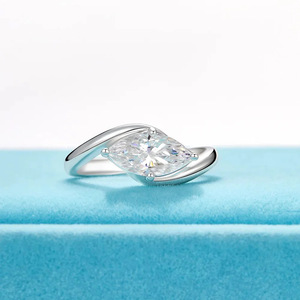 French Style Marquise Cut Sparkling CZ <b>Ring</b> For Women Niche Luxury Light Daily Wear <b>Statement</b> Jewelry - Product Image 3