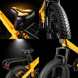 Vélo électrique pliable Zumibike à 7 vitesses, pneus larges, pour adultes, vélo de ville, 20 pouces, vélo <span class=keywords><strong>cargo</strong></span>, freins à disque hydrauliques, batterie au lithium - Product Image 6