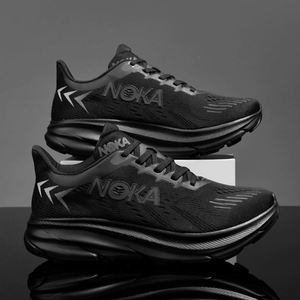 Wholesale Fashion Running Shoes Lace-up Stretch Fabric Mesh Athletic Low-<b>top</b> Light-weight <b>PVC</b> Midsole Anti-Slip Solid Quick Dry - Product Image 4