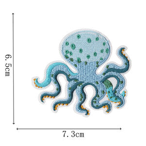 Parches Termoadhesivos Ecológicos con Bordados de Vida Marina para Gorras - Diseños de Cangrejo, Calamar y Ballena - Product Image 4