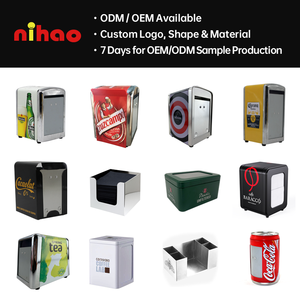 NIHAO Dispensador de Servilletas Metálico Personalizado al por Mayor, Caja Rectangular de Hojalata para Toallitas, Grado Alimenticio <span class=keywords><strong>con</strong></span> Resorte, Envase de Hojalata para Bar - Product Image 4