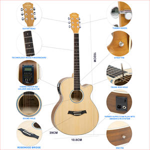 Guitare acoustique en <span class=keywords><strong>bois</strong></span> de cèdre de 40 pouces de haute qualité, vente en gros d'usine, avec égaliseur - Product Image 3