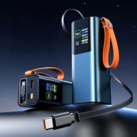 Banque d'alimentation 20000mAh 100W avec câble rétractable, écran LED, lampe torche, banque d'alimentation portable pour iPhone, Android, ordinateur portable, tablette