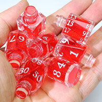 Bouteille de Potion en Résine Écologique de Haute Qualité avec Dés Polyédriques Sculptés et Noyau Liquide Rouge Sang pour DND RPG - Bouteille 11