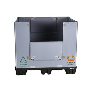 Conteneur d'expédition en vrac pliable, bac en plastique, grande palette en plastique pliable avec couvercle - Product Image 6