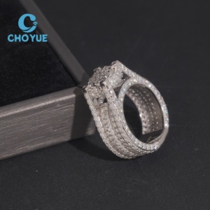 Hot Sale 925 Sterling <b>Silver</b> Moissanite <b>Rings</b> <b>Mens</b> Iced Out Moissanite HipHop Style Jewelry <b>Rings</b> Pass Diamond Test in Stock GRA - Product Image 5