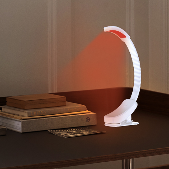 No Blue Light White/Red Clip LED Night Light Stepless Dimming Eye Protection Study Lamp USB Rechargeable Flexible Kids Book