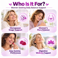 Gummies Probiotiques pour Femmes Marque Privée OEM, Canneberge et Cohosh Noir, Complément Alimentaire Quotidien, Formule Personnalisée en Gros