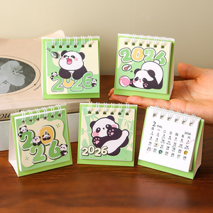 Cute Panda Desk <b>Calendar</b> 2026 Mini Cartoon Desktop Planner With Holiday Info - Product Image 3