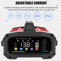 Meilleur prix chargeur de batterie au plomb automatique intelligent 12v 24v 8a 15a 20a 25a dc AGM GEL Start Stop pour voiture camion moto bateau