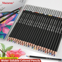 Ensemble de crayons de couleur Macaron 12/24, logo personnalisé, emballage en boîte en papier coloré pour enfants, certifié EN71, mine de 3,0 mm
