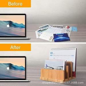 Organisateur de documents en bambou, rectangulaire, multifonctionnel, pour le bureau, en bois naturel, type sur pied - Product Image 5