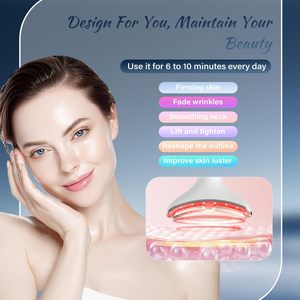 LED-Rotlichttherapie-Gesichts- und Nackenmassagegerät für zu Hause, 3 Modi, Reinigung, Heißliften, 6 Min. tägliche Anwendung, Faltenreduzierung, Hautstraffung, Kinnformung, Körperglanz - Product Image 2
