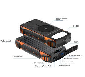 <span class=keywords><strong>Batterie</strong></span> <span class=keywords><strong>Externe</strong></span> <span class=keywords><strong>Solaire</strong></span> Haute Capacité PD 22.5W Charge Rapide Magnétique 15W Charge Sans Fil Portable pour Extérieur - Product Image 6