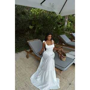 Vestido Largo Informal Blanco con Tirantes - Product Image 4