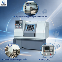Mesin Bubut CNC 2-axis Gang-tool YH40-300 Hemat Biaya, Flat-bed Logam, Batang Maksimal 36mm, Spindle 3000rpm untuk Otomotif, Perkakas