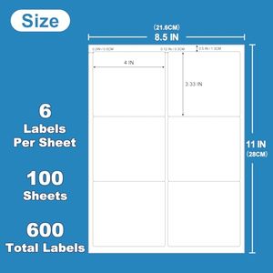 Rectangle Sticker <b>Label</b> Self Adhesive <b>Label</b> Sticker Rectangle <b>Label</b> Sticker Sheets for Laser Inkjet <b>Printer</b> - Product Image 5