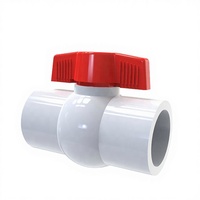 Vanne à boisseau sphérique compacte manuelle en PVC à 2 voies, filetage NPT 1/2" 4" Base Media, marque BSX, échantillon gratuit et support OEM