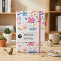 Agenda hebdomadaire floral A5 sans date, couverture rigide, motif papillon, carnet de notes transfrontalier, cadeau personnalisé