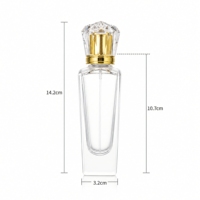 Botella de Perfume Transparente de Alta Calidad al por Mayor de 50/75/100 ml con Tapa de Lujo a Prueba de Fugas para Personalizar el Cuerpo de la Botella
