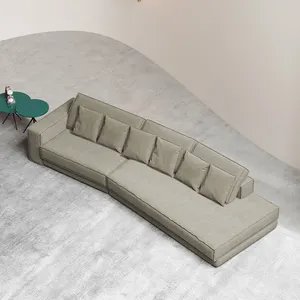 Personalizzato italiano di alta qualità soggiorno in pelle divano Beancurd blocco anomalia angolo Ultra ampio divano sedile