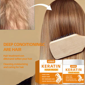 Masque capillaire à la kératine en marque privée avec huile d'argan pour lisser, réparer et nourrir les cheveux, soin capillaire biologique - Product Image 5