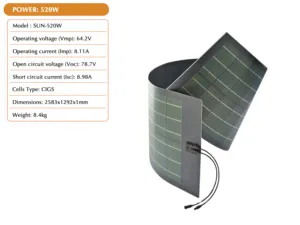 Cigs Oprolbaar 70W 250W 320W 500W 520W Flexibele Buigbare Zonnepanelen Voor Rvs Aanhangwagens Daken