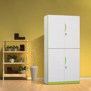 Armoire de casiers en acier en métal à 4 portes de conception moderne de vente chaude avec serrure pour une utilisation dans l'école de bureau - Product Image 3
