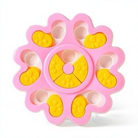 Gamelle interactive pour chien en forme de fleur, en plastique, anti-glouton, écologique, avec couvercles coulissants jaunes pour friandises