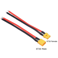 Câble de connexion XT30 mâle-femelle à tête unique 18AWG pour modèle RC, câble d'extension LiPo 10/15cm