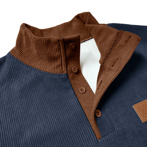 <span class=keywords><strong>Felpa</strong></span> da <span class=keywords><strong>uomo</strong></span> casual autunno inverno 2026 di tendenza, in velluto a coste foderata in <span class=keywords><strong>pile</strong></span>, tinta unita, vestibilità ampia, <span class=keywords><strong>con</strong></span> collo alto, ideale per l'outdoor - Product Image 5