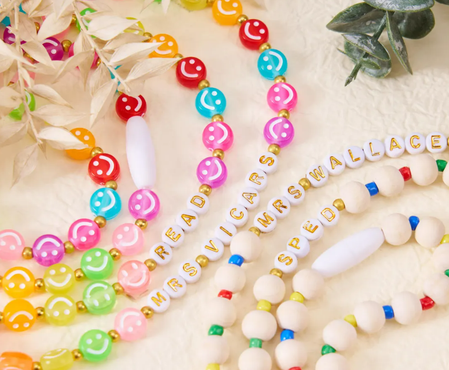 Cartoon Skull Spider Halloween Car Keychain Durable Silicone Beaded Lanyard Various ID Neck Lanyard Keychain