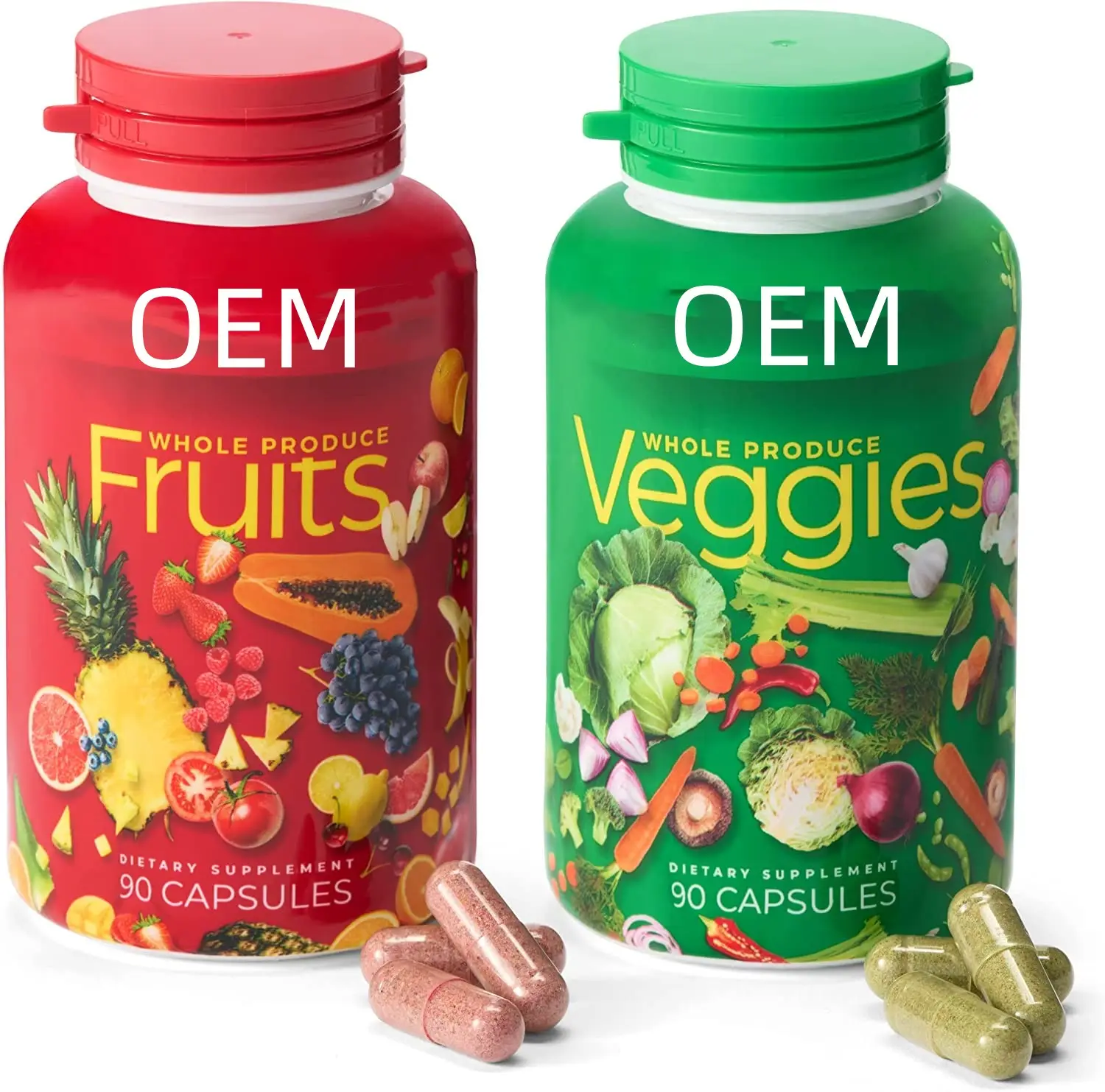 Cápsulas de frutas y verduras secas naturales Suplemento alimenticio completo con superalimento para mujeres y hombres