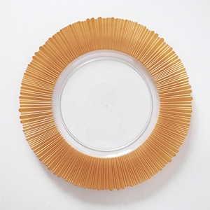 Peinture en aérosol transparente bords irréguliers avancés bordures uniques plateau de bol de fruits assiettes de chargeur décoratives pour banquet de fête - Product Image 1