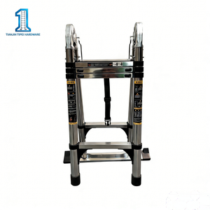 Échelle télescopique moderne en acier inoxydable de 1,7 mètre, antidérapante et pliable, pour usage domestique et professionnel, aide à l'escalade - Product Image 2