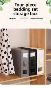 Wholesale Bed Sheet Organizers <b>Storage</b> Foldable <b>Box</b> for Linen Closet Bedding Set Containers Blanket Comforter Pillow <b>Cube</b> with - Product Image 5