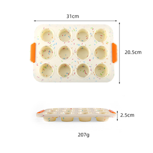 BPA LIBERO Muffa Della Torta Da Cucina Pasticceria 12 Cavità Del Silicone Del Bigné Tazza Della Focaccina Della Muffa - Product Image 2